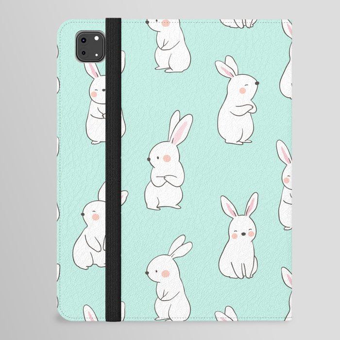 Cute Snow Rabbits iPad Folio Case