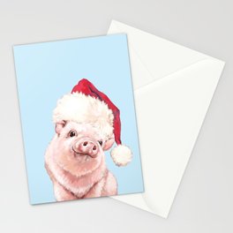 Christmas Baby Pig Stationery Card