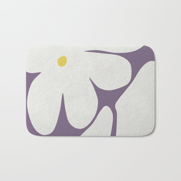 Two White Narcissus Bath Mat