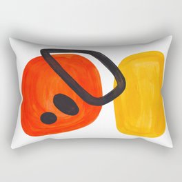 Midcentury Modern Colorful Abstract Pop Art Space Age Fun Bright Orange Yellow Colors Minimalist Rectangular Pillow