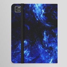 Dark Arctic Splash Black and Blue Abstract Artwork iPad Folio Case