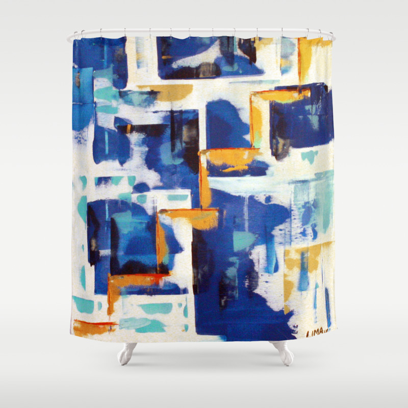 Stairway To Heaven Abstract Acrylic Painting With Blue And White