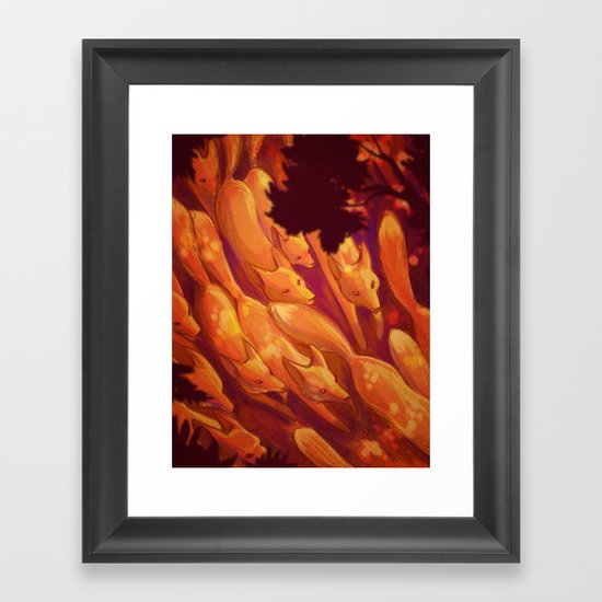 FLIGHT OF THE FOXES Framed Art Print