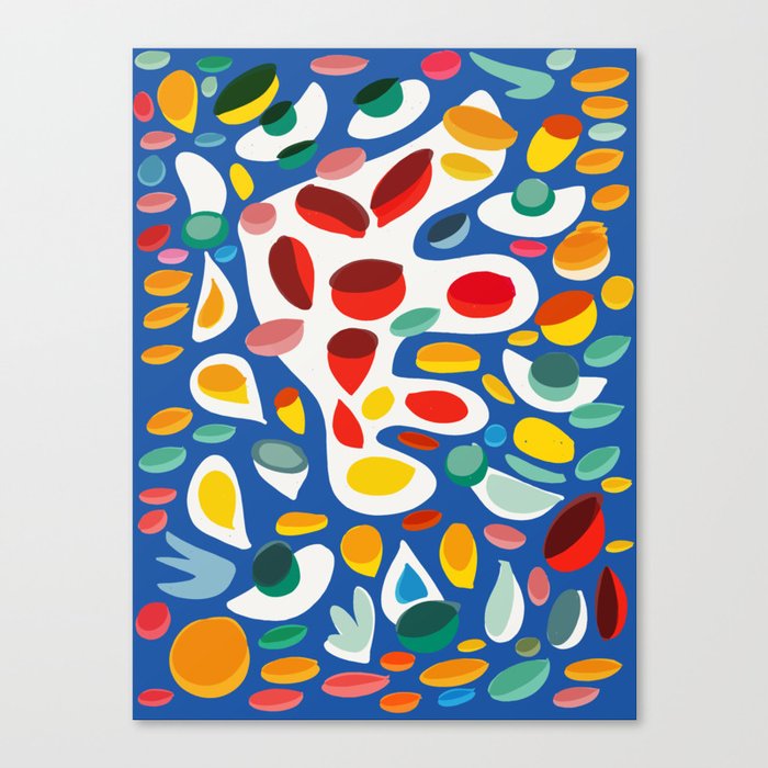 Abstract Flowers Gouache Pattern  Canvas Print