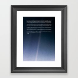 Pale Blue Dot — Voyager 1 (2020 rev.), quote Framed Art Print