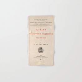 'Atlas Statistique Graphique' French Book Title Page Hand & Bath Towel