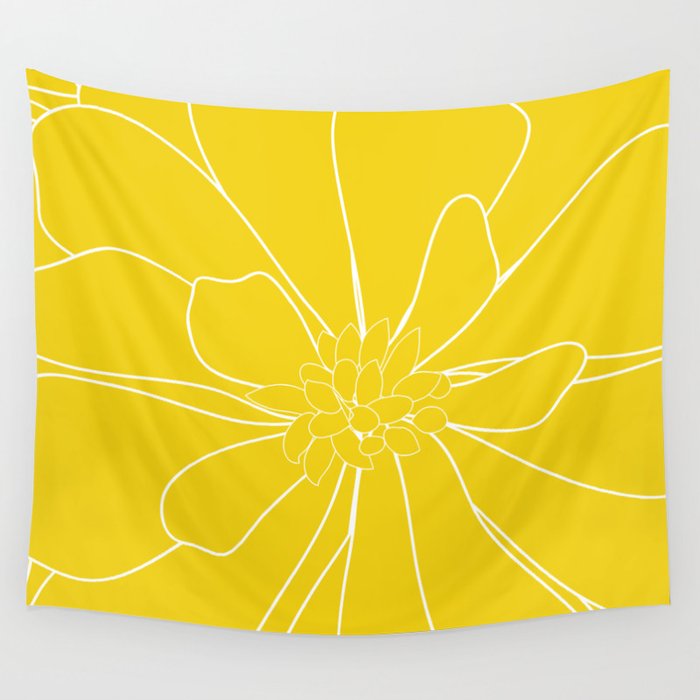 Yellow Flower Wall Tapestry
