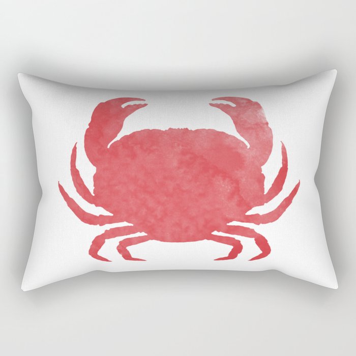 Watercolor Crab Rectangular Pillow