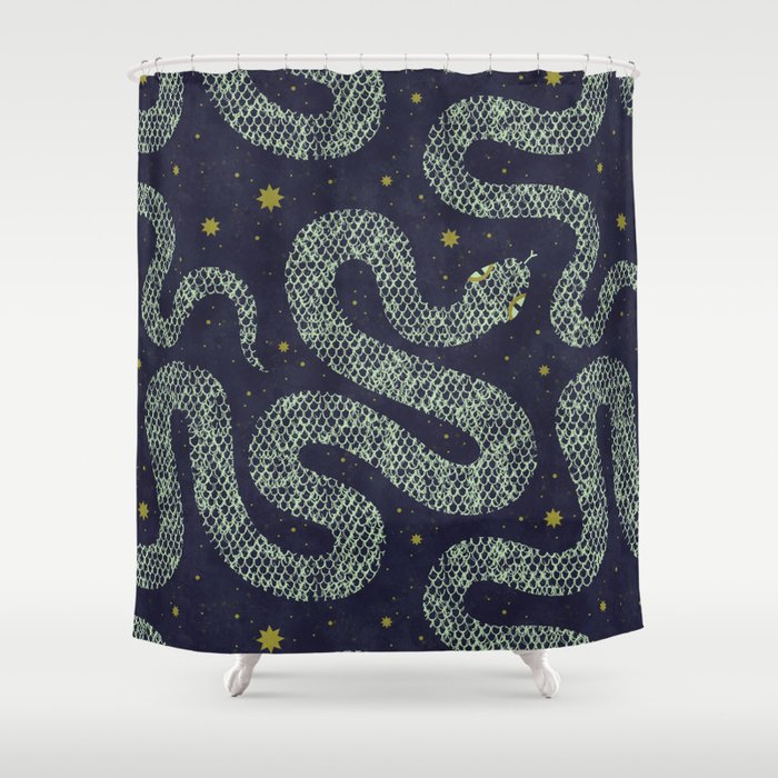 Space Serpent Shower Curtain