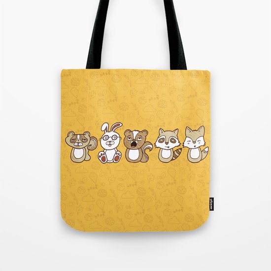 Woodland Creature Totem Pole Tote Bag