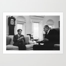 Robert F. Kennedy and President Lyndon B. Johnson - Yoichi Okamoto 1966 Art Print