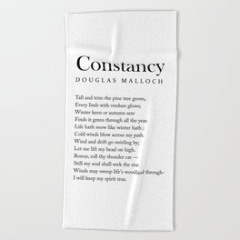 Constancy - Douglas Malloch Poem - Literature - Typography Print 1 Beach Towel