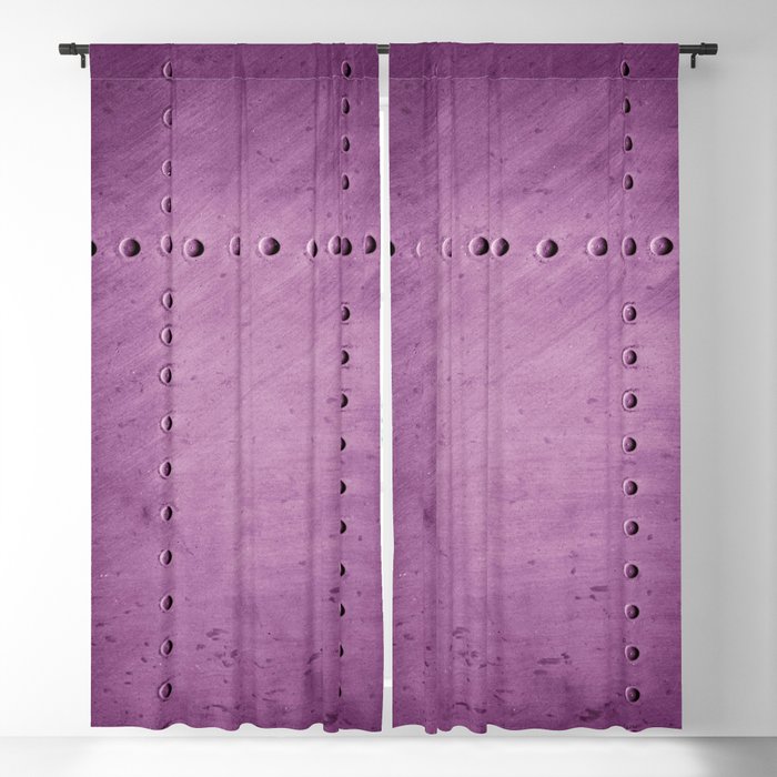 Purple Rivets Airfoil Texture Aluminum Metal Pattern Blackout Curtain