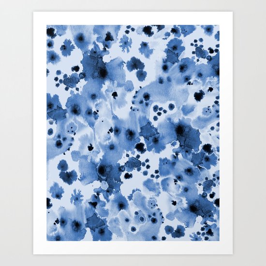Indigo Splash - painterly blue artist summer watercolor cute cell phone case Art Print