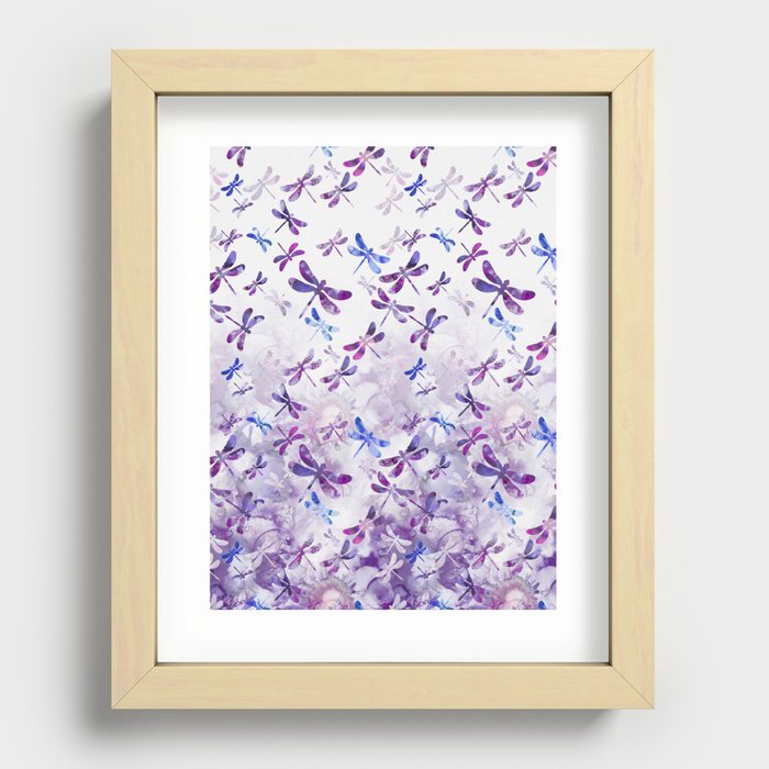 Dragonfly Lullaby in Pantone Ultraviolet Purple Recessed Framed Print