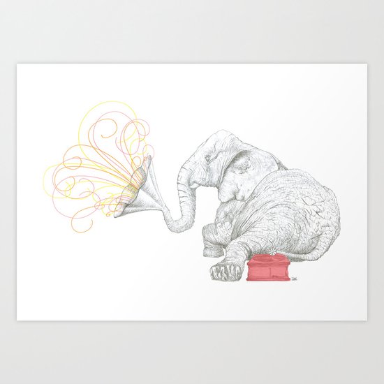 One Elephant Band Art Print