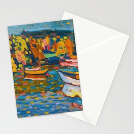 Study For Autumn Landscape With Boats (1908) Wassily Kandinsky (Russian, 1866 - 1944) Landscape Stationery Card