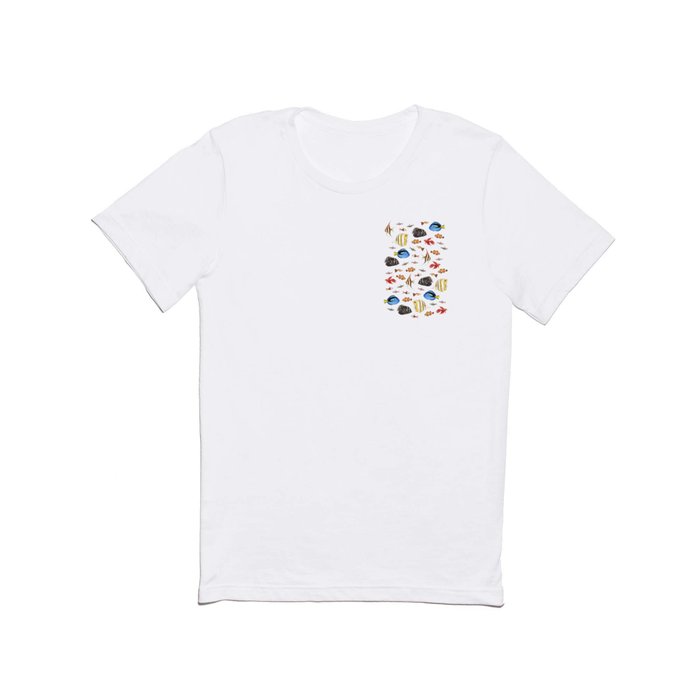 Tropical Fish on White - pattern T Shirt