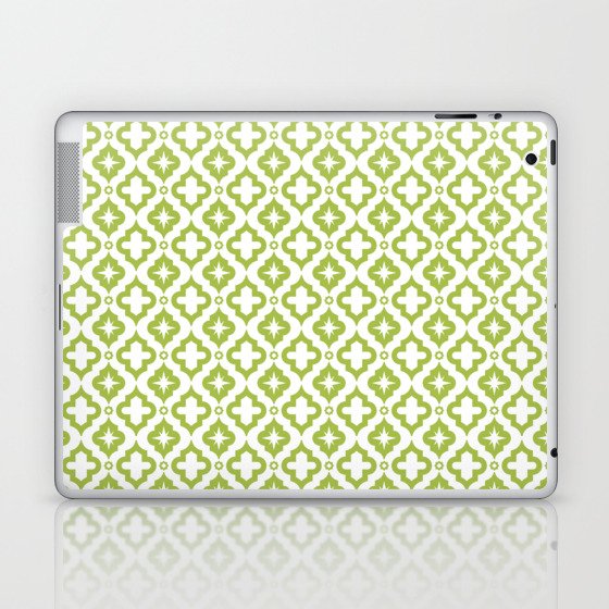 Light Green Ornamental Arabic Pattern Laptop & iPad Skin