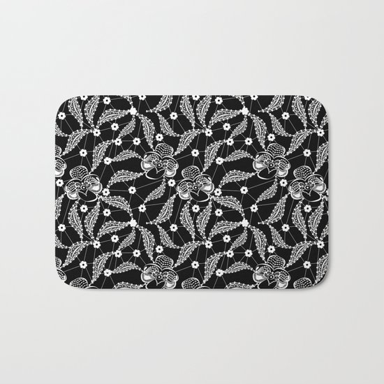White vintage lace . Bath Mat