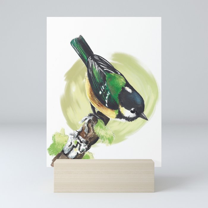 a little great tit Mini Art Print