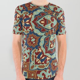 Ornamental Ethnic Bohemian Pattern V Sage Spice All Over Graphic Tee