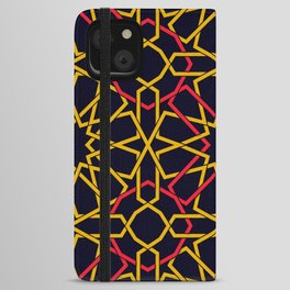 Red & Yellow Color Arab Square Pattern iPhone Wallet Case