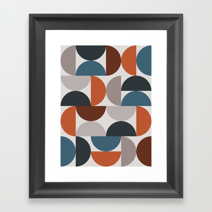 Mid Century Modern Geometric 25 Framed Art Print