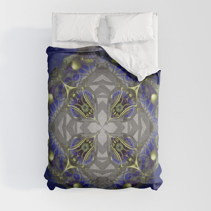 Enchanted Celtic Cross Metallic Mandala Comforter