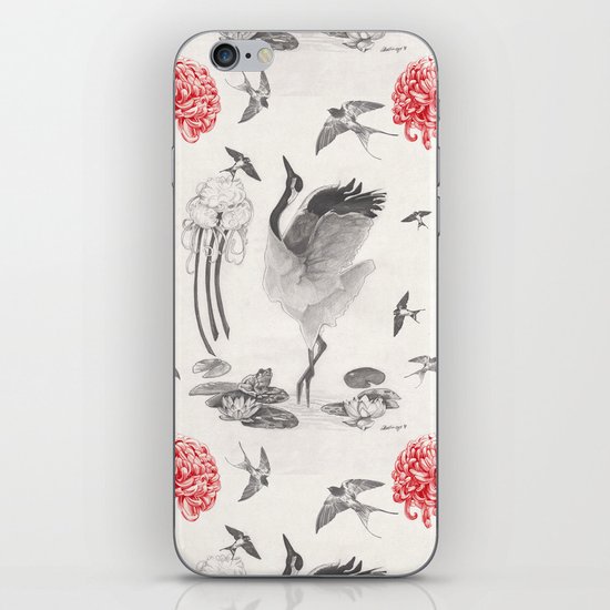 Crane, Swallow, Frog iPhone & iPod Skin