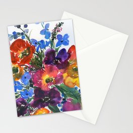 colorful bouquet: delphiniums Stationery Card