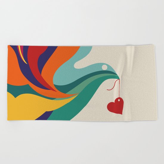 Love Message Beach Towel