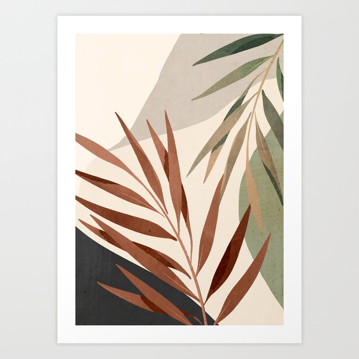 Abstract Art Tropical Leaves 11 Art Print