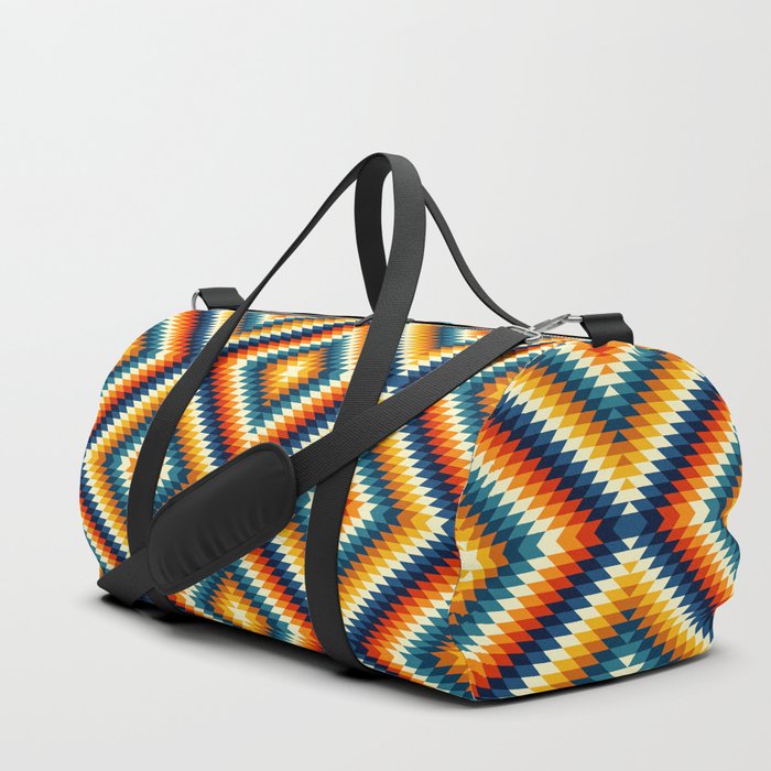 Colorful aztec diamonds pattern Duffle Bag