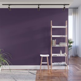 Fig Purple Solid Color Popular Hues Patternless Shades of Purple Collection - Hex Value #43294D Wall Mural