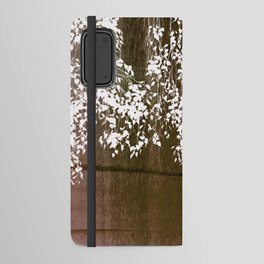 coffee brown and cream weeping willow tree Android Wallet Case
