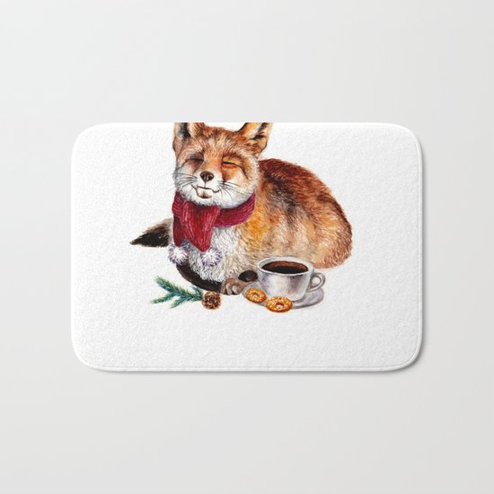 Coffee Fox Bath Mat