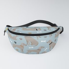 Weimaraner Dog Paws and Bones Pattern Fanny Pack