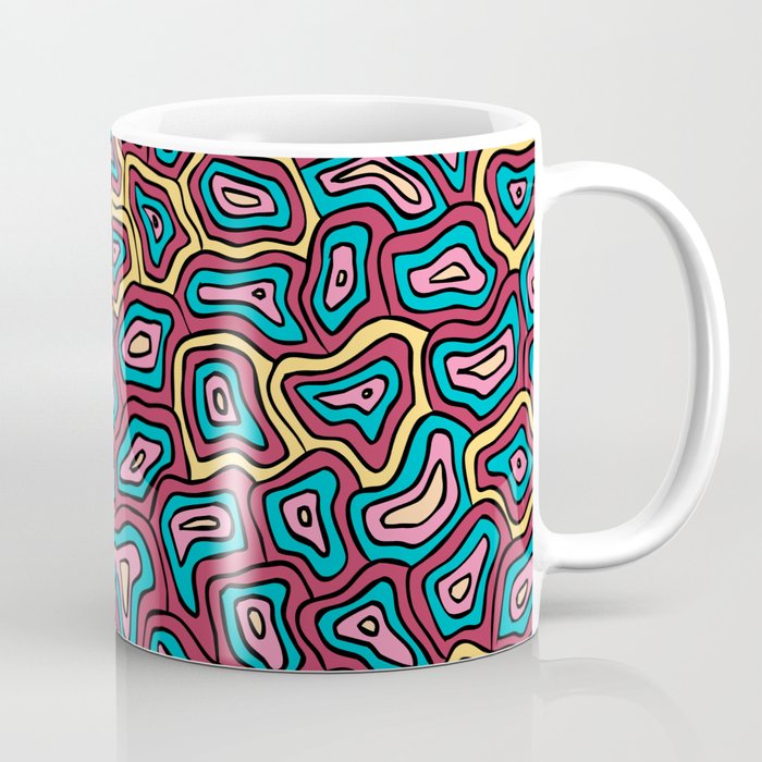 Organic magenta and blue abstract shapes, pretty flashy pattern Coffee Mug