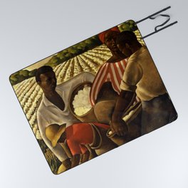 African American Masterpiece 'Oh Freedom! Hear my Voice' WPA landscape painting by Earle Richardson Picnic Blanket