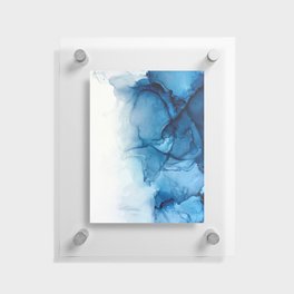 Blue Tides - Alcohol Ink Painting Floating Acrylic Print