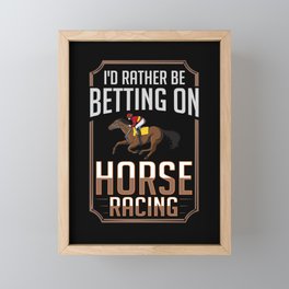 Horse Racing Race Track Number Derby Framed Mini Art Print