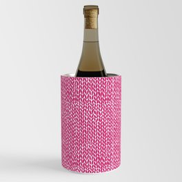 Hand Knit Hot Pink Wine Chiller