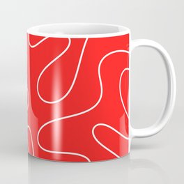 Bold Red Squiggle Abstract Pattern Mug