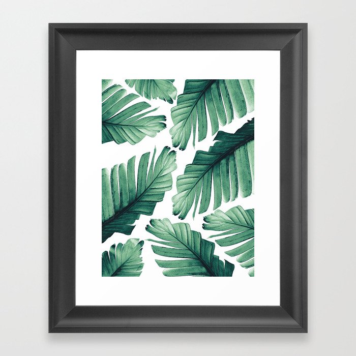 Tropical Banana Leaves Dream #3 #foliage #decor #art #society6 Framed Art Print