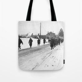 101st Airborne Division Moving Out Of Bastogne - 1944 Tote Bag