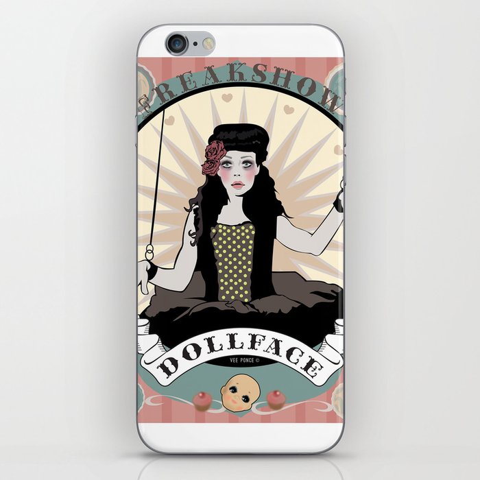 Doll Face Vintage Circus Poster iPhone Skin