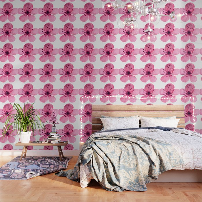 Watercolor Cherry Blossom Wallpaper By Danaecotsaki Society6