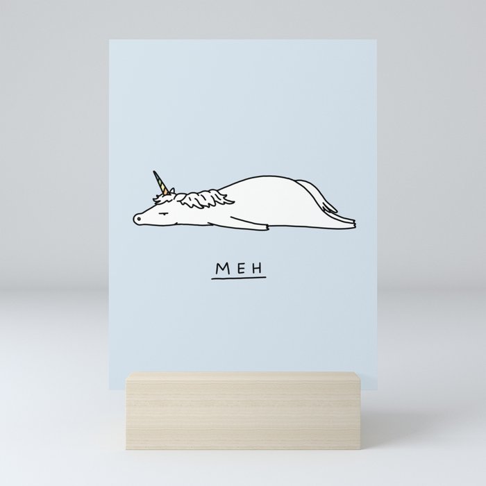 Meh Unicorn Mini Art Print