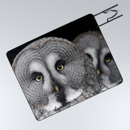 Great Grey Owls  Picnic Blanket